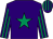 Purple, emerald green star, striped sleeves and cap