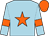 Light blue, orange star, orange armlets, orange cap