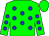 Green body, blue spots, green cap