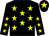 Black, yellow stars, black cap, yellow star