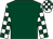 Dark green, white and dark green check sleeves and cap