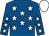 Royal blue, white stars and cap