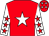 Red, white star, White sleeves, Red stars, Red cap, White stars