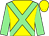 Yellow body, light green cross belts, light green sleeves, yellow cap