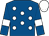 royal blue, white spots, armlets and cap