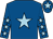 Royal blue, light blue star, royal blue sleeves, light blue stars, royal blue cap, light blue star