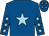 Royal blue, light blue star, light blue stars on sleeves, royal blue cap, light blue stars