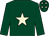 Dark green, beige star and stars on cap