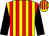 Yellow and red stripes, black sleeves