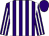 purple and white stripes, purple cap