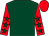 Dark green, red sleeves, dark green stars, red cap