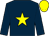 Dark blue, yellow star, yellow cap