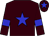 Brown body, blue star, brown arms, blue armlets, brown cap, blue star