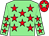 Light green, red stars, red cap, light green star