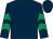 Dark blue, emerald green chevrons on sleeves, dark blue cap