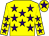 Yellow, purple stars, yellow cap, purple star