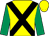 Yellow, black cross belts, emerald green sleeves