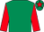 Emerald green, red sleeves, emerald green cap, red star