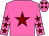 hot pink, maroon star, hot pink sleeves, maroon stars, hot pink cap, maroon stars