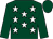 Dark green, white stars, dark green sleeves and cap