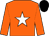 Orange, white star, black cap