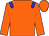 Orange body, big-blue epaulettes, orange arms, orange cap