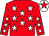 Red, white stars, white cap, red star