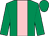 Emerald green, pink stripe