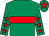 Emerald green, red hoop, red stars on sleeves, red star on cap