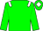 Green body, white epaulettes, green arms, green cap, white diamond