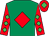 Emerald green,red diamond,red slvs,emGreen diamonds,red cap,emGreen diamond