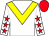 White, yellow chevron, white sleeves, red stars, red cap