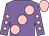 Mauve, large pink spots, mauve sleeves, pink spots, pink cap