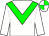 White body, big-green chevron, white arms, white cap, big-green quartered