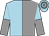 Light blue and grey halved, light blue and grey halved sleeves , hooped cap