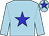 Light blue, blue star, blue star on light blue cap