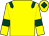 Yellow, dark green epaulets, armlets and diamond on cap