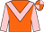 Orange, pink chevron and sleeves, quartered cap