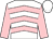 White, pink chevrons and sleeves, white cap