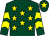 Dark green, yellow stars, chevrons on sleeves, dark green cap, yellow star