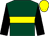 Dark green, yellow hoop, black sleeves, yellow cap