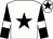 White, black star, black sleeves, white armlets, white cap, black star