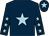 Dark blue, light blue star, light blue stars on sleeves, light blue star on cap