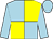 Light blue and yellow (quartered), light blue sleeves and cap