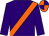 Purple, orange sash, quartered cap