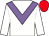 White body, mauve chevron, white arms, red cap