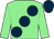 Light green, large dark blue spots, dark blue cap