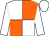 White and Orange quartered, White sleeves and cap