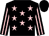 Black, pink stars, striped sleeves, black cap