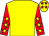 Yellow, red sleeves, yellow stars, yellow cap, red stars